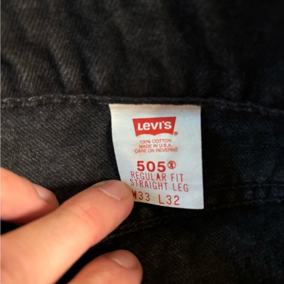 VTG Levi’s Orange Tab 505 Black Jeans 33x32 - Picture 5 of 7